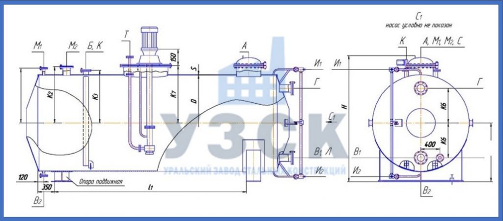 Чертеж емкости ГКК в Петропавловске-Камчатском